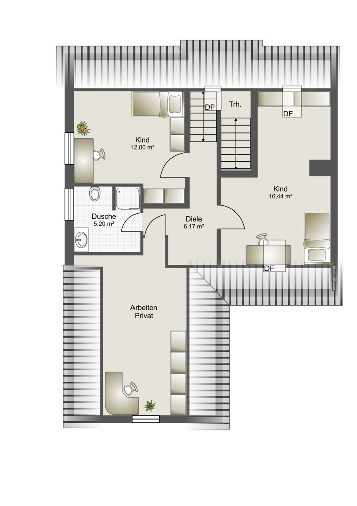 Grundriss Wohnung 2, Dachgeschoss